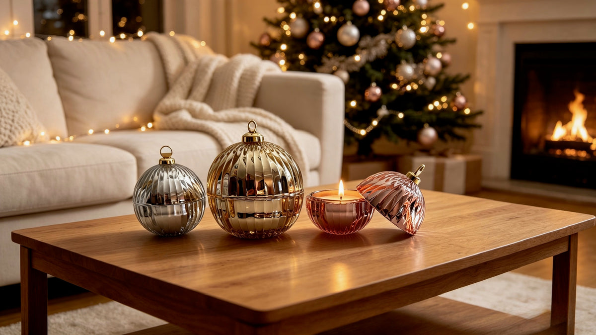 Luxury set of 3 christmas bauble - Blush Pink, Silver and Matt White