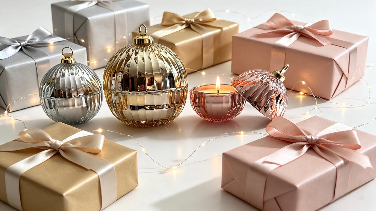 Luxury set of 3 christmas bauble - Blush Pink, Silver and Matt White